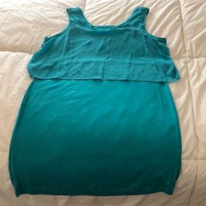 One piece dress with overlay